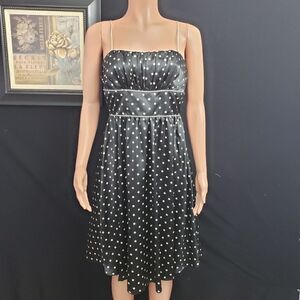 FOREVER Black White Polka Dots Dress Medium